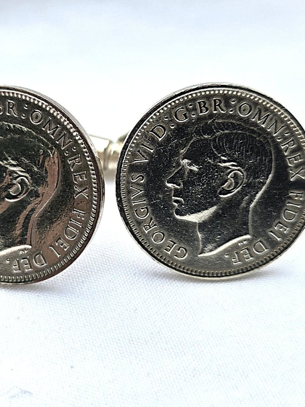 Custom 1952 British Farthing Coin Cuff Links – King George VI – Vintage
